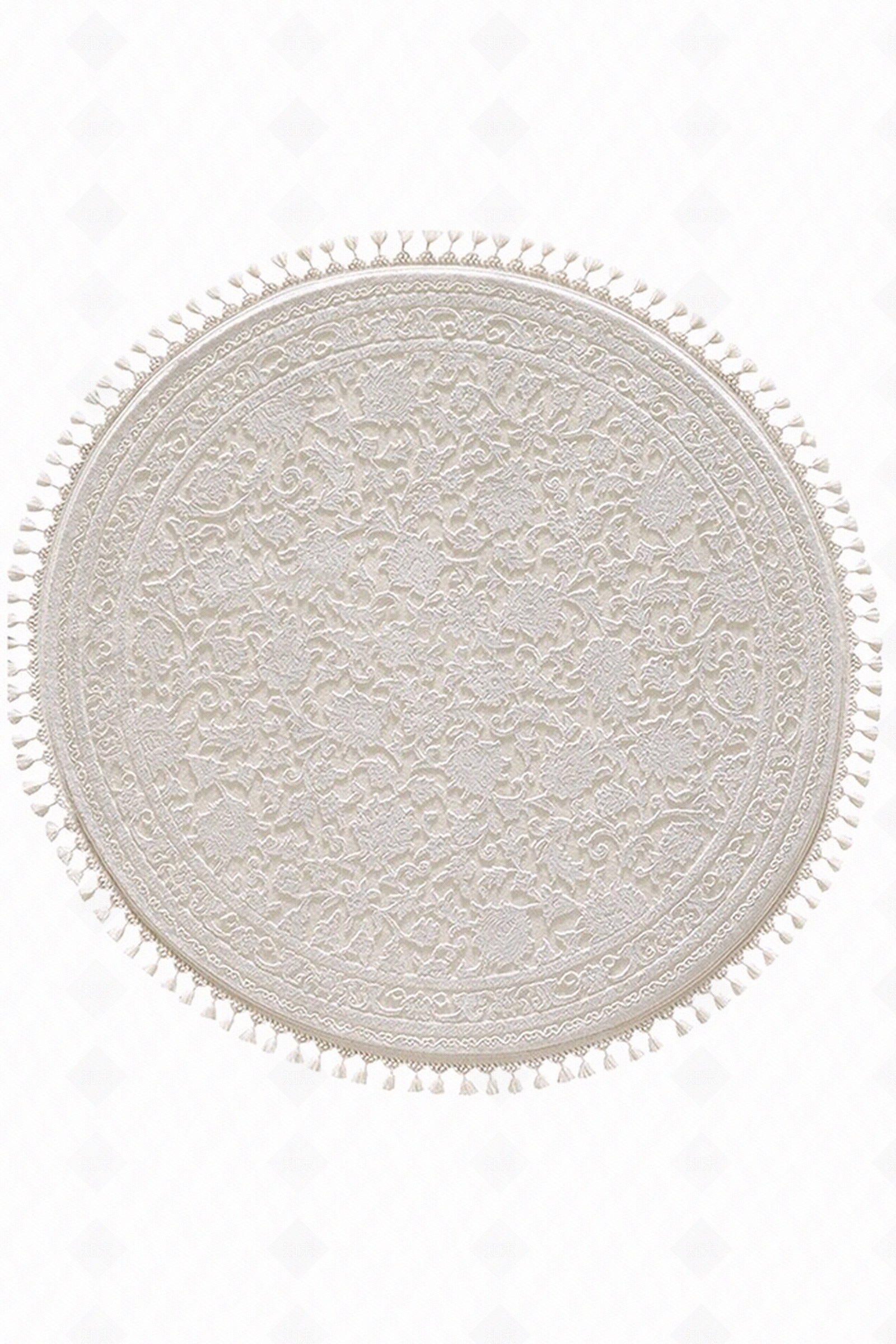 白色圆形欧式地毯	贴图下载【ID:1111854997】