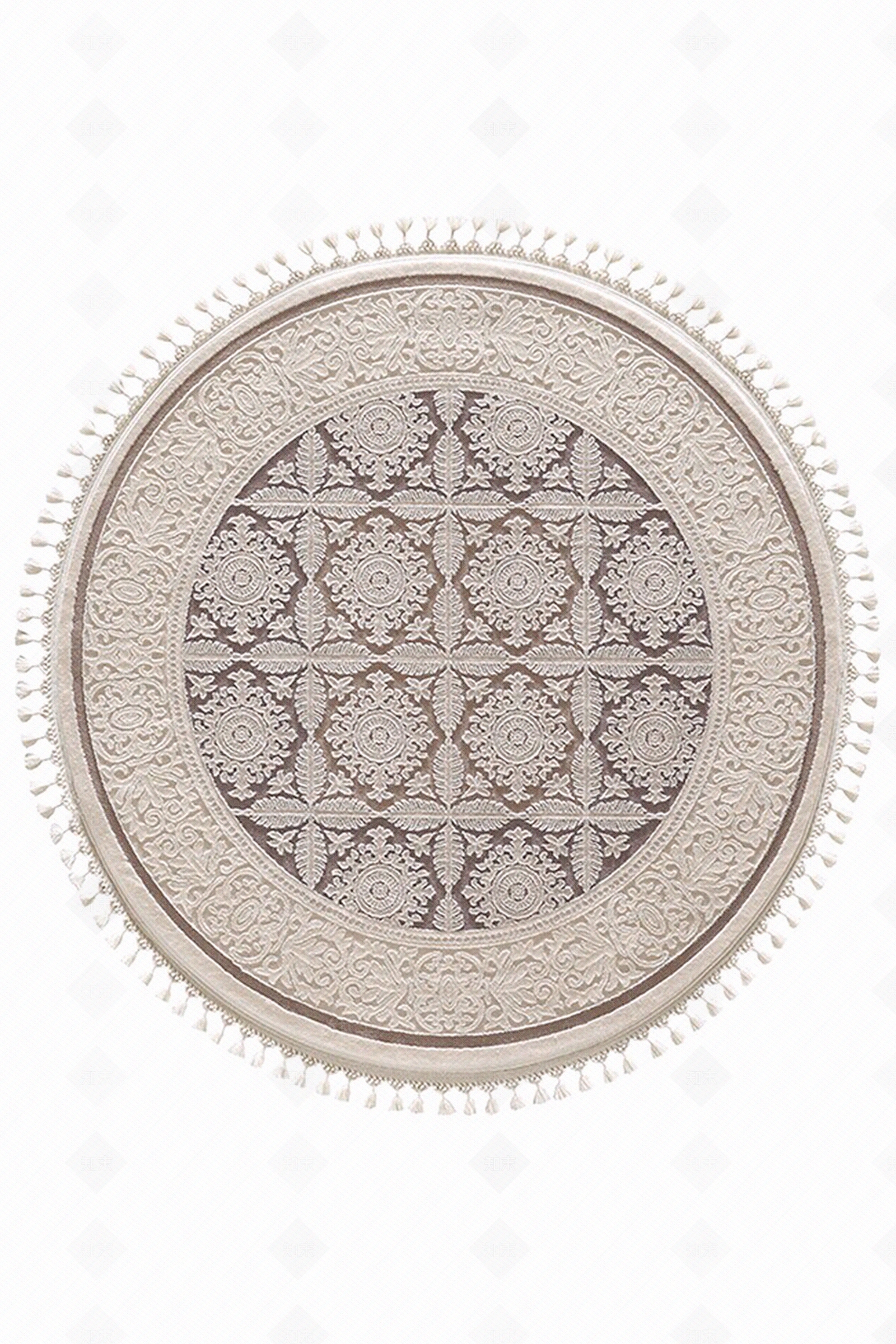 浅咖色圆形欧式复古地毯	贴图下载【ID:1111855229】