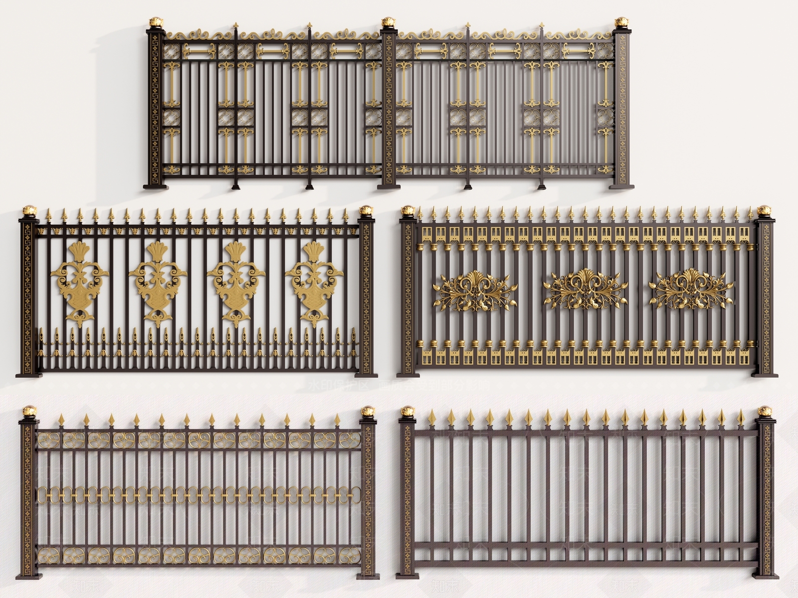 欧式铁艺栏杆SU模型下载【ID:1111862067】