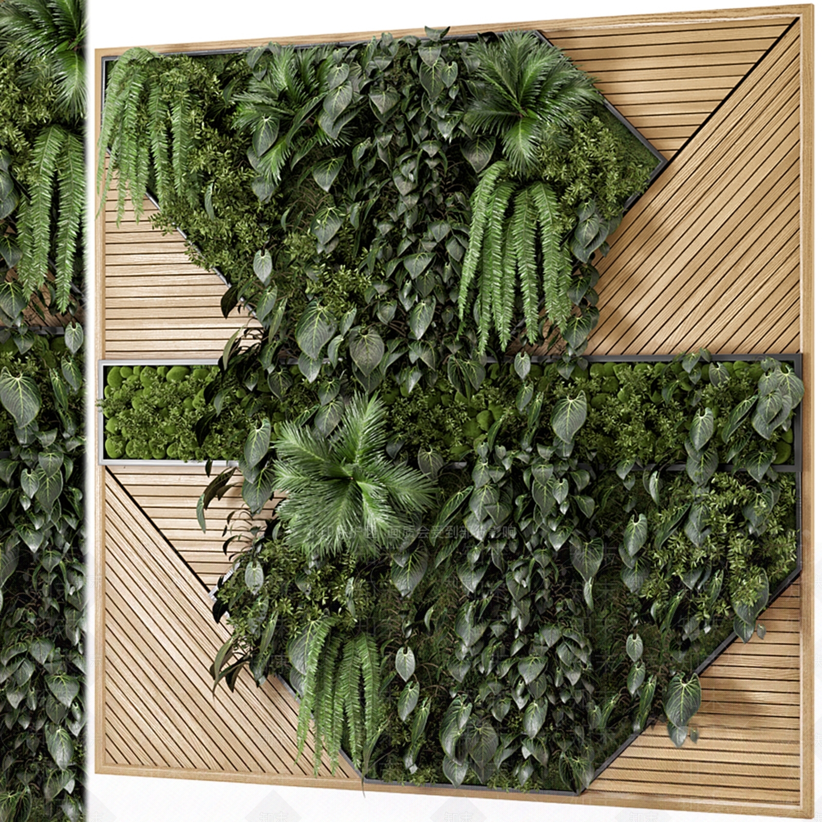现代绿植墙3D模型下载【ID:1111864209】