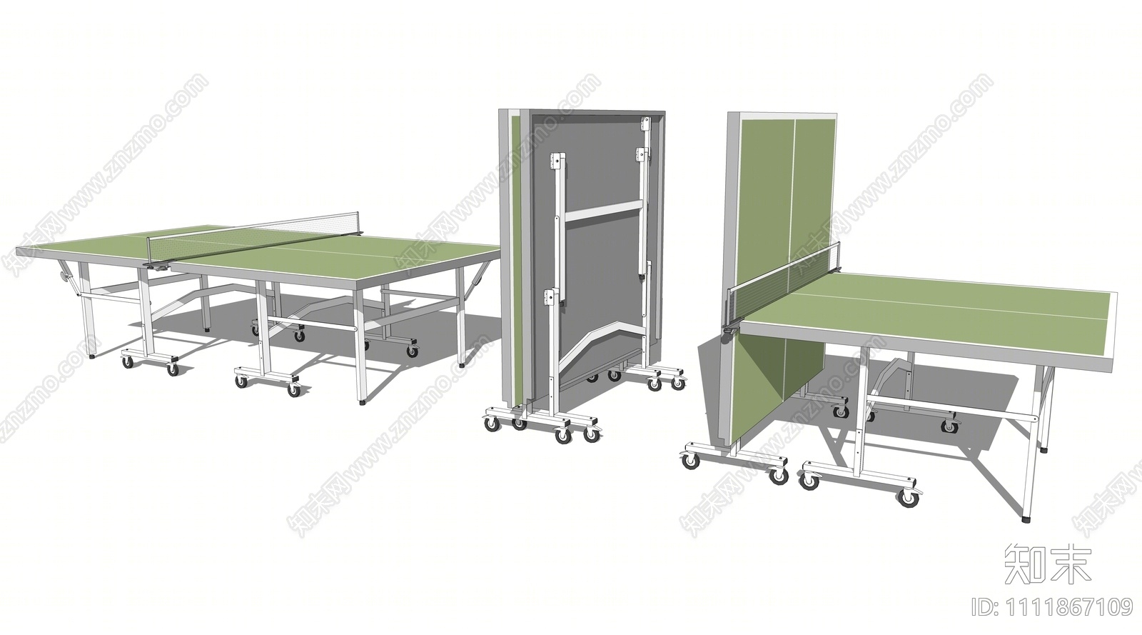 现代折叠乒乓球桌SU模型下载【ID:1111867109】