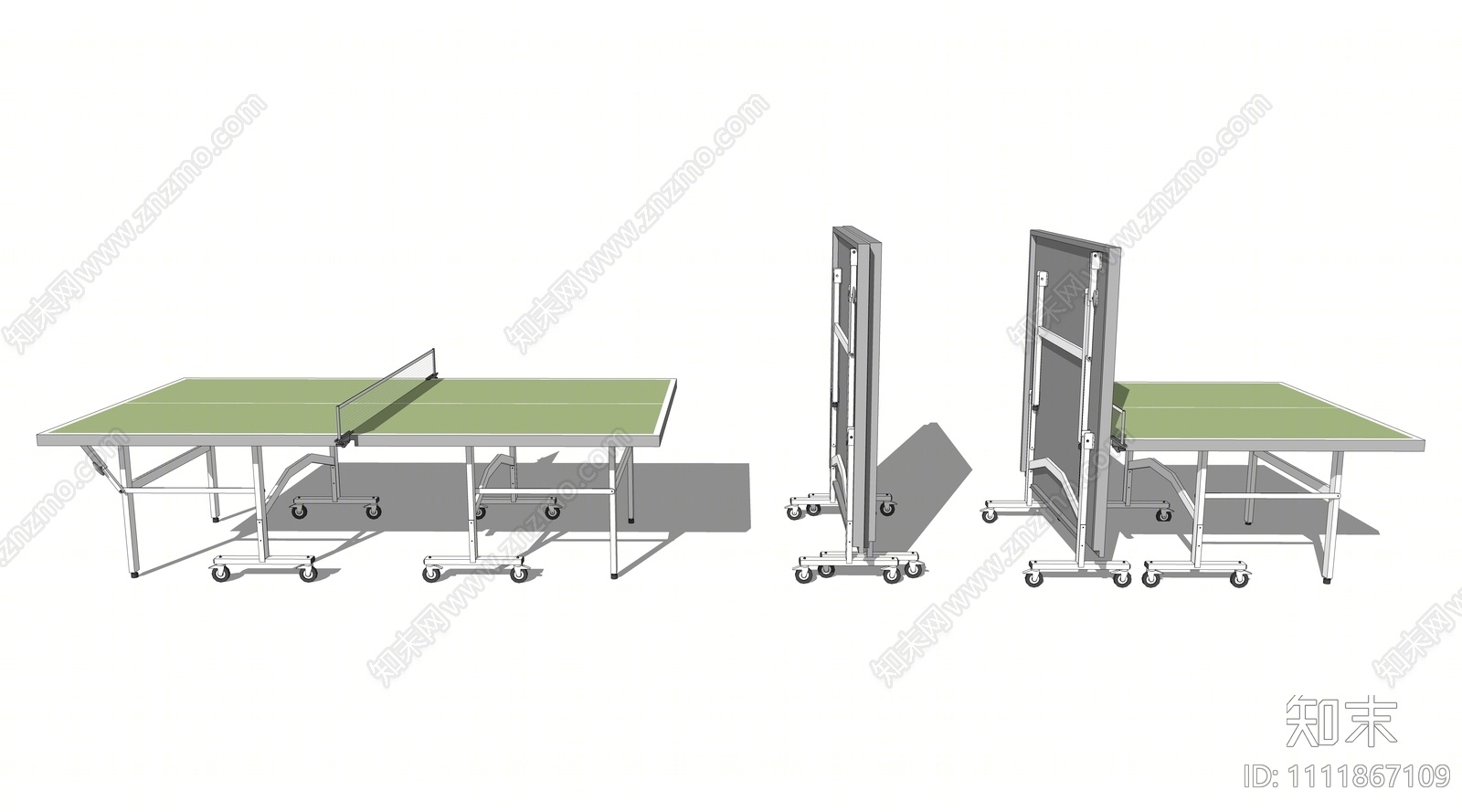 现代折叠乒乓球桌SU模型下载【ID:1111867109】
