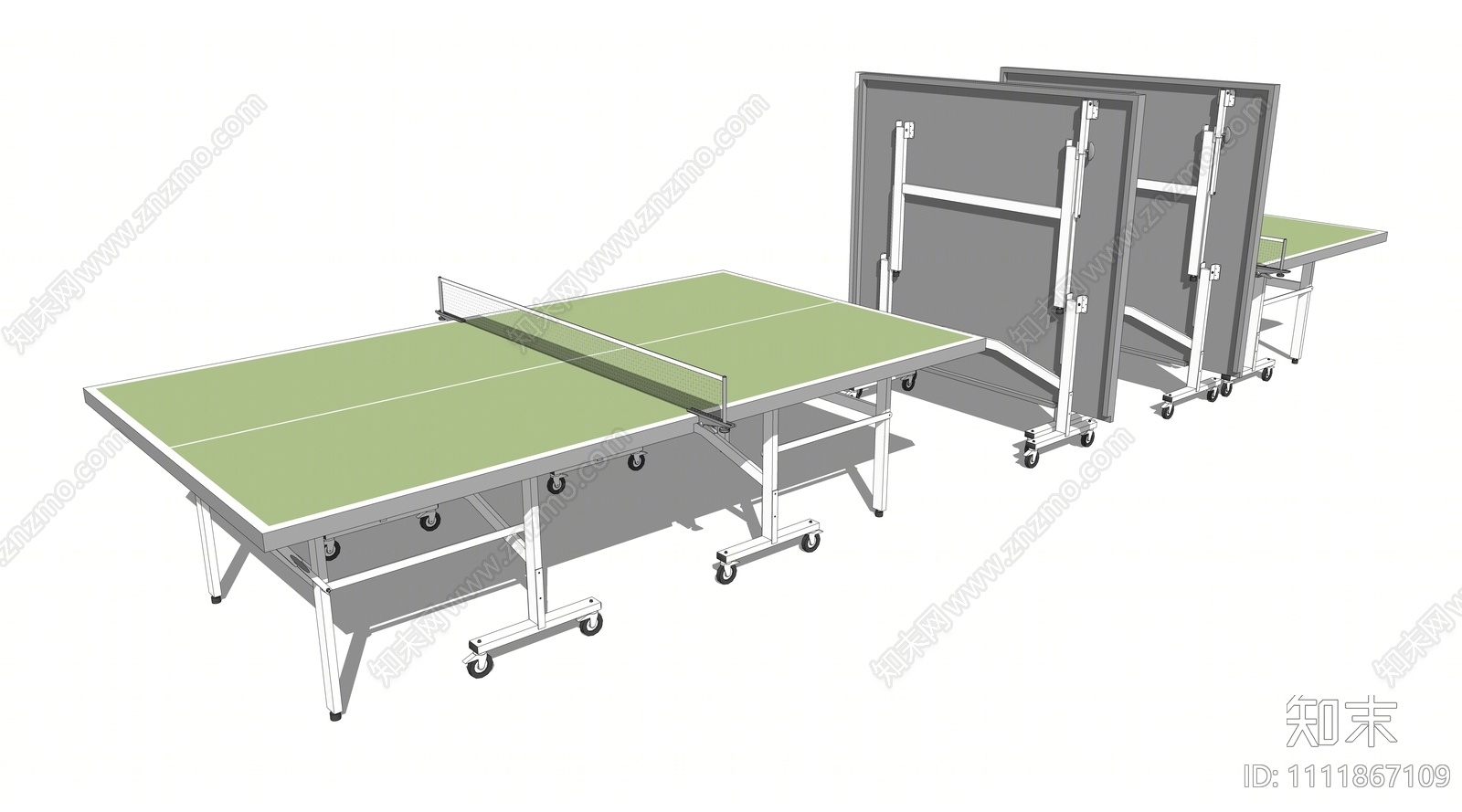 现代折叠乒乓球桌SU模型下载【ID:1111867109】
