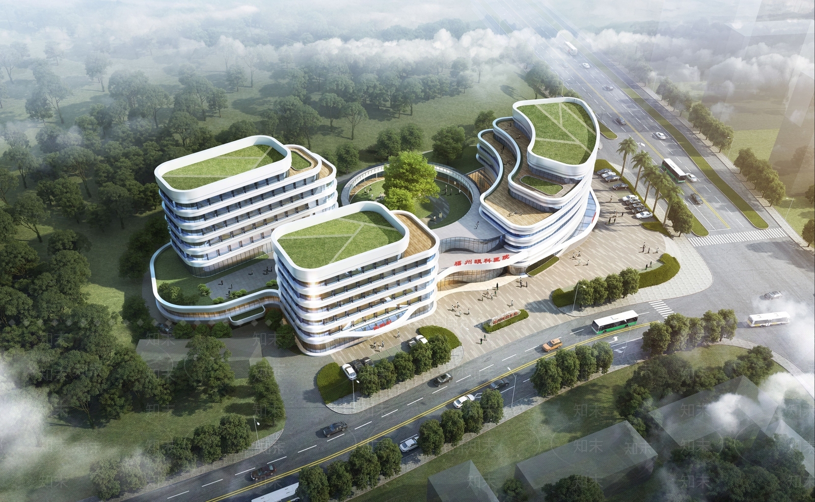 现代医疗建筑SU模型下载【ID:1111871393】