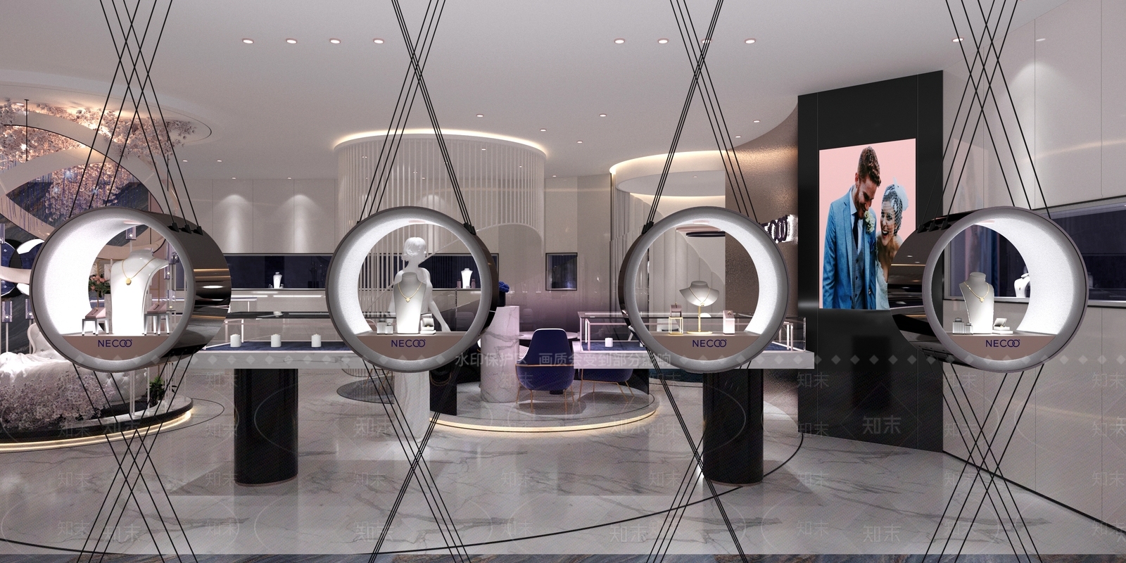 现代珠宝店3D模型下载【ID:1111874473】