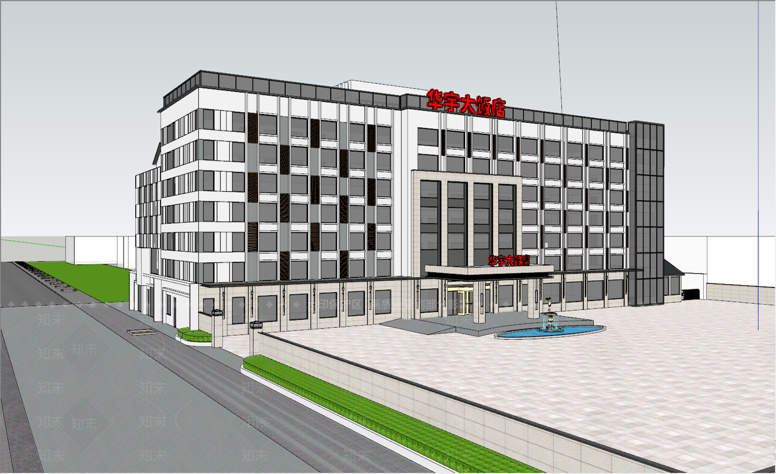现代餐饮建筑SU模型下载【ID:1111875159】