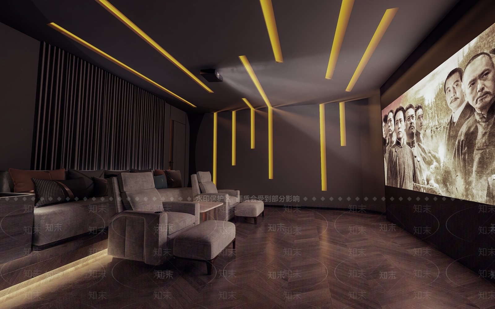 现代家居影音室3D模型下载【ID:1111887385】