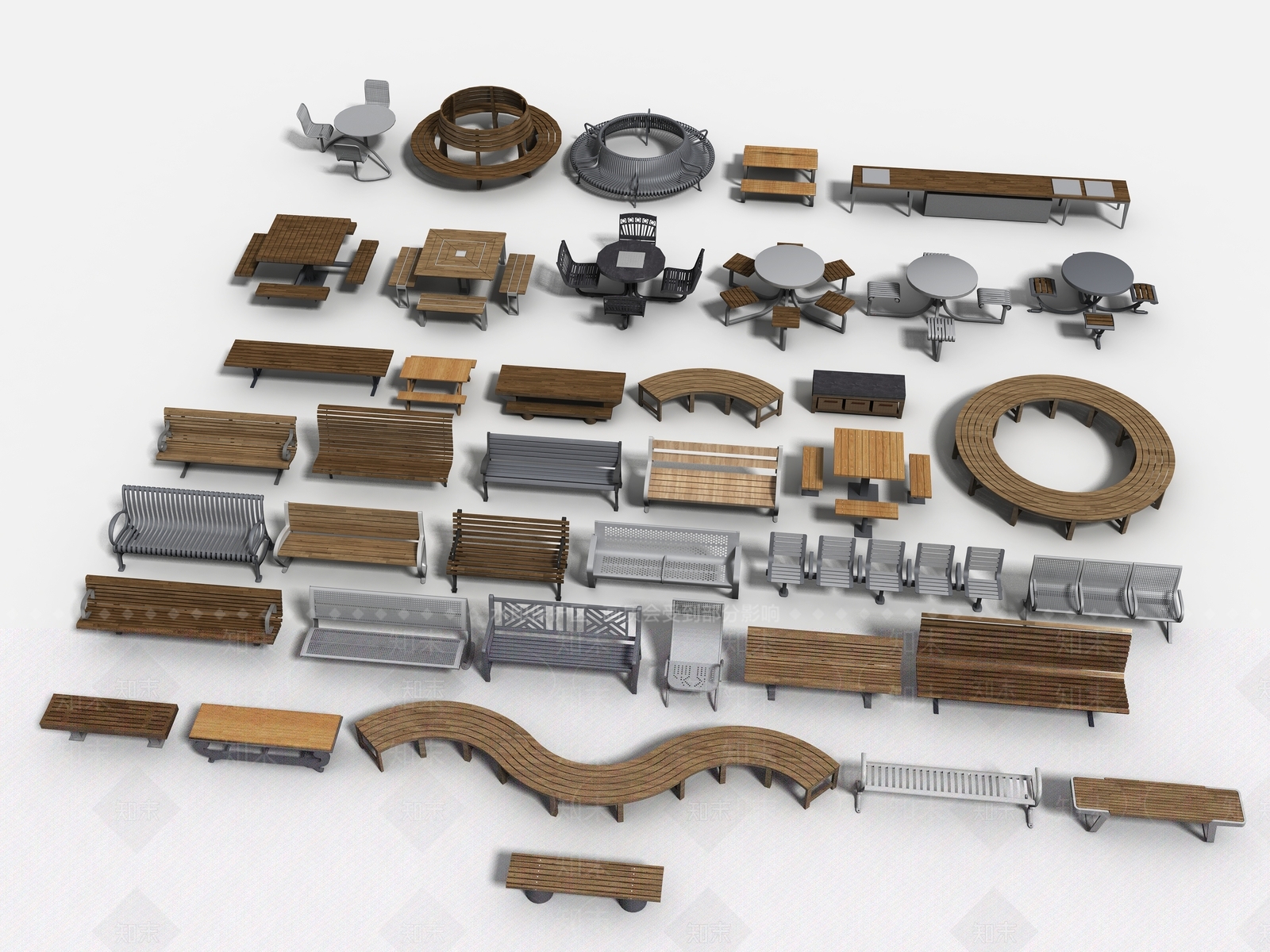 现代户外座椅3D模型下载【ID:1111895036】