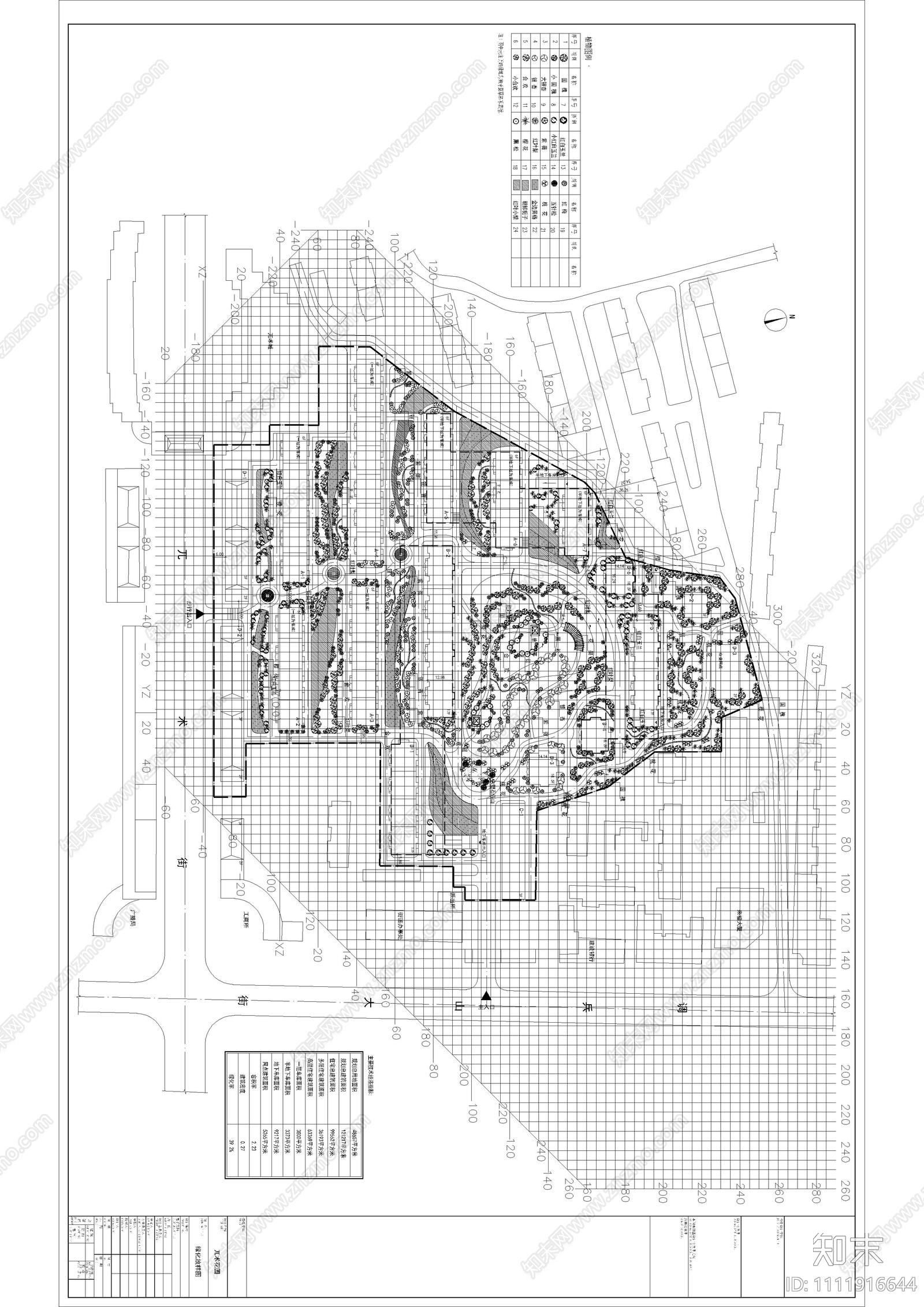 花园规划绿化平面图施工图下载【ID:1111916644】
