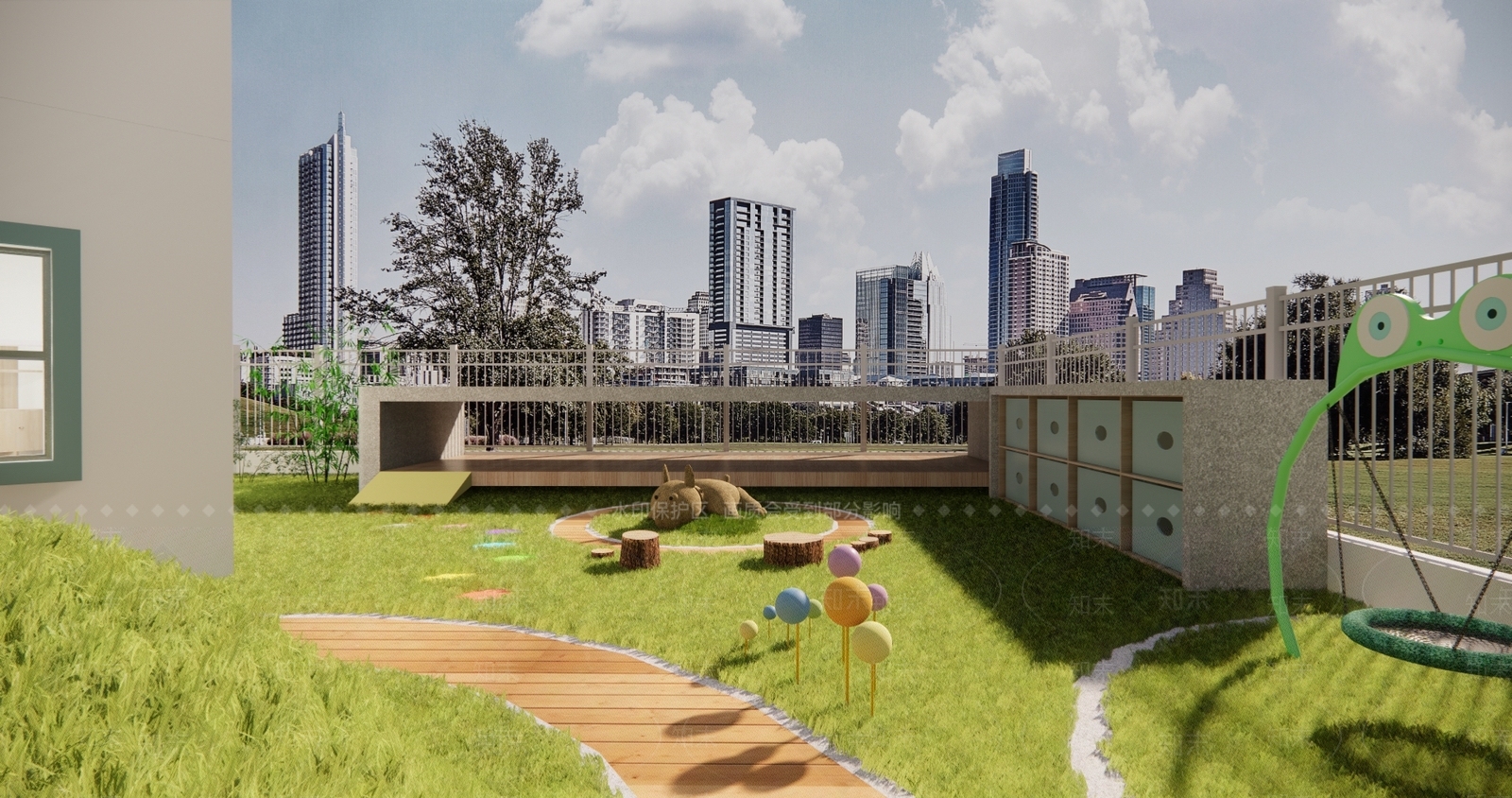 现代幼儿园儿童游乐区SU模型下载【ID:1111919906】