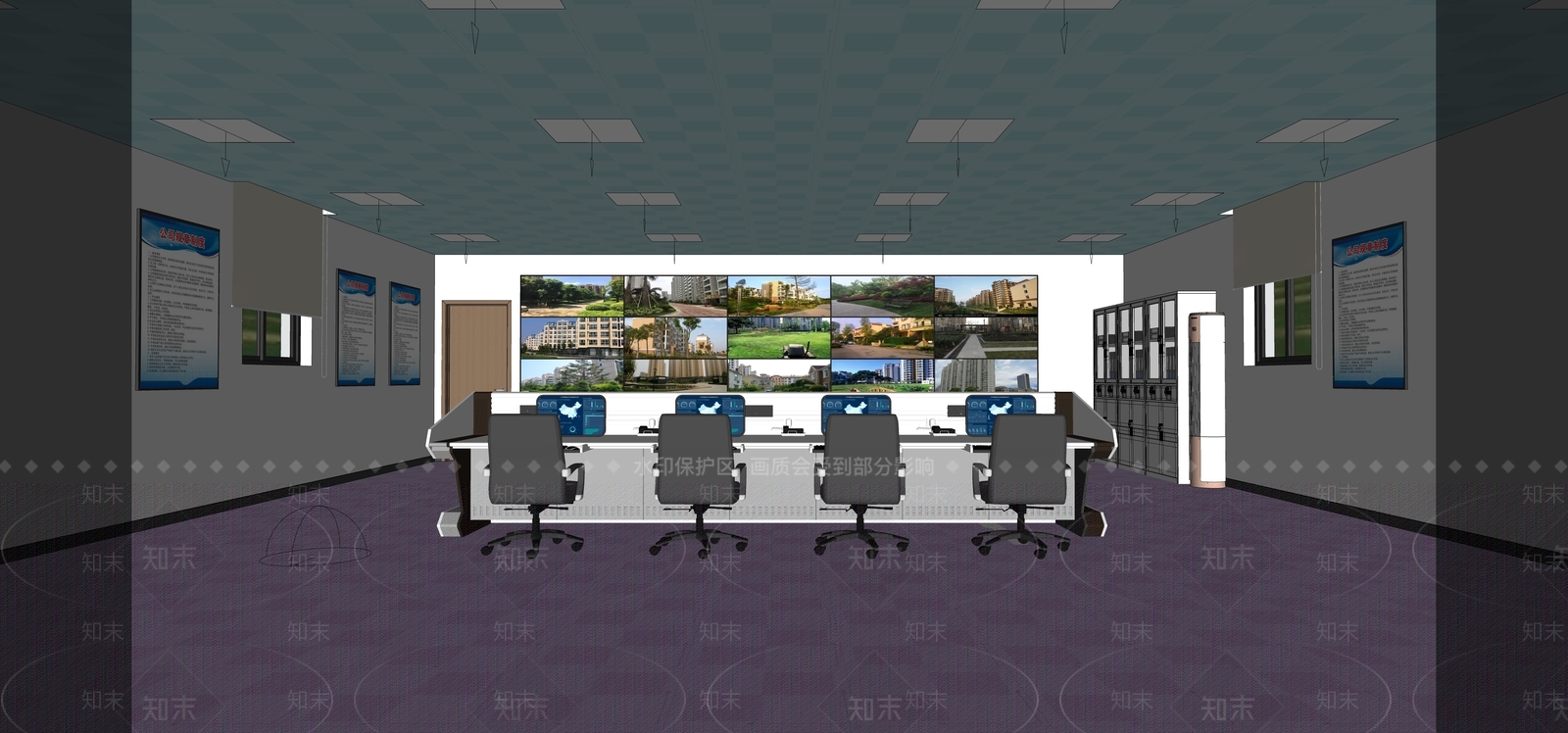 现代监控室SU模型下载【ID:1111923468】