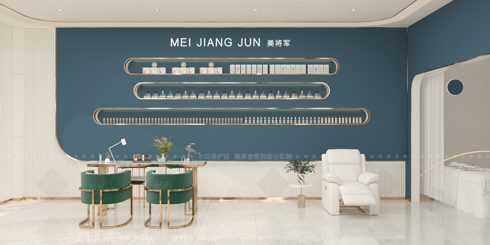 现代轻奢美甲店3D模型下载【ID:1111929732】