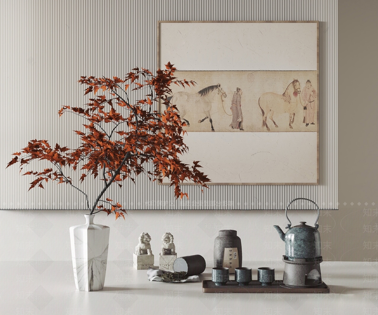 新中式茶具SU模型下载【ID:1111933847】