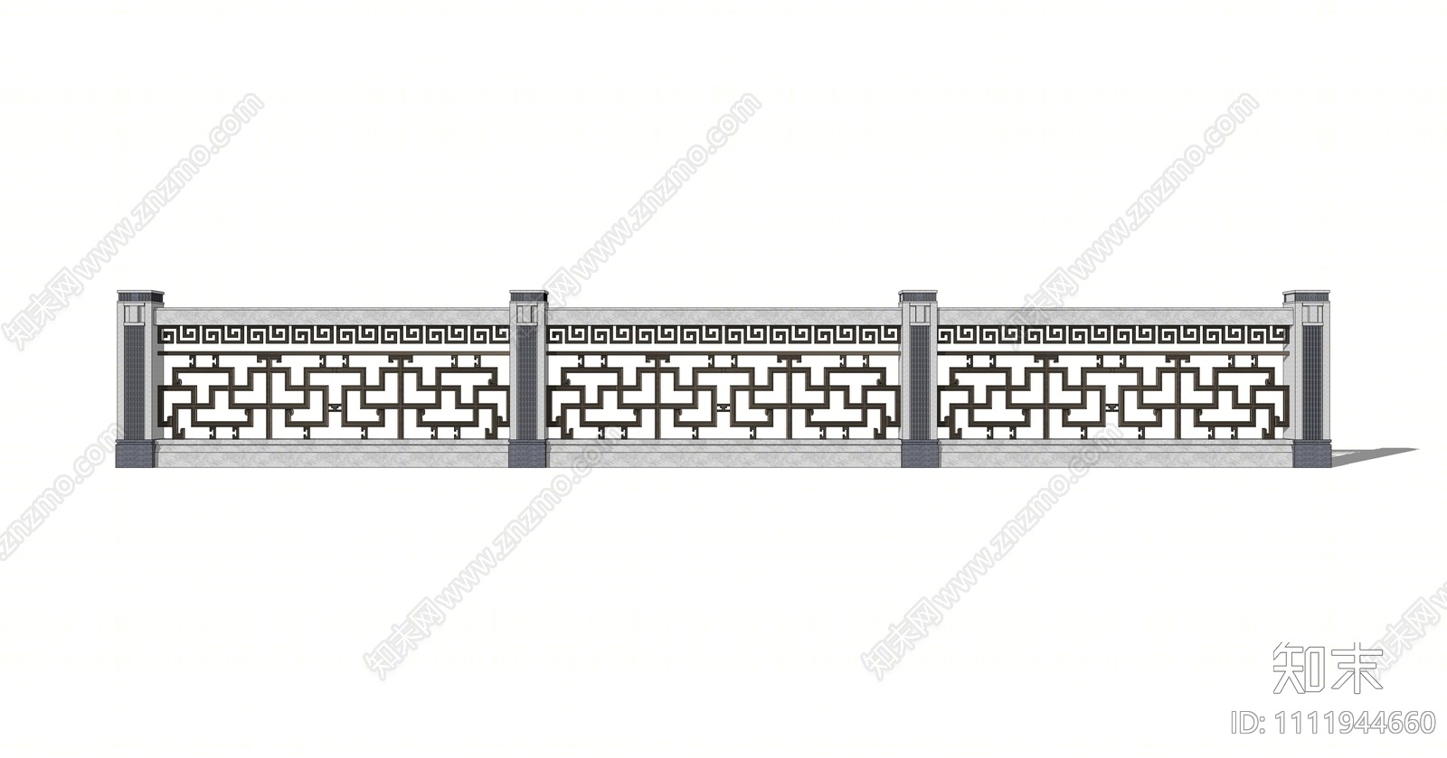 新中式护栏SU模型下载【ID:1111944660】
