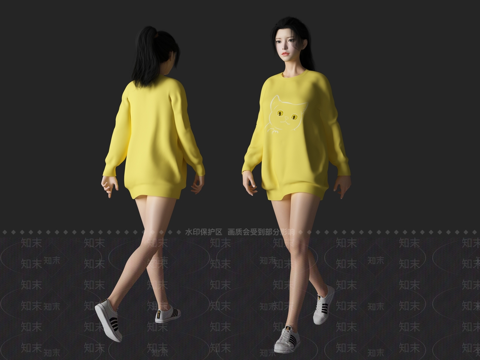 现代女人SU模型下载【ID:1111971235】
