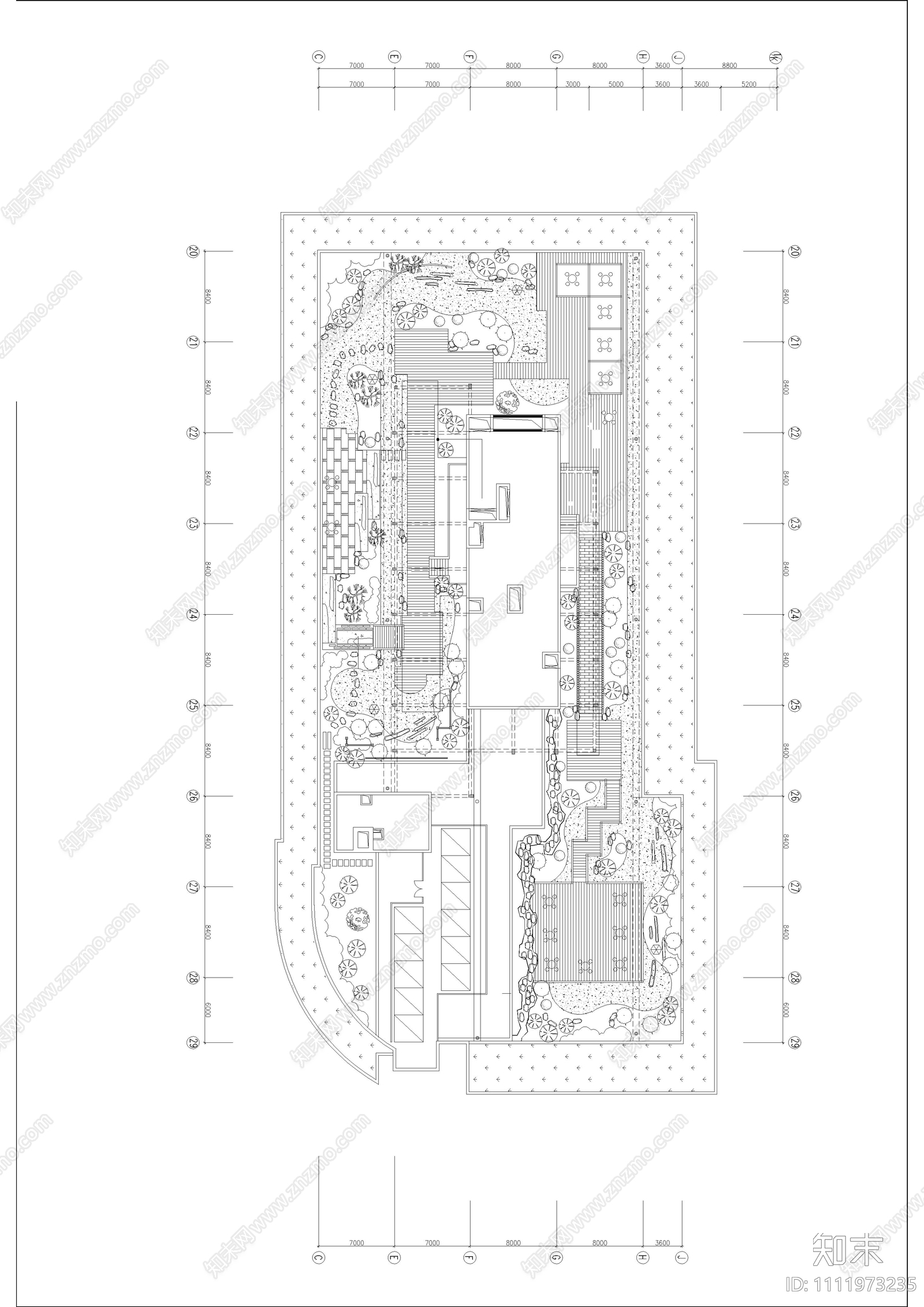 屋顶花园cad平面图cad施工图下载【ID:1111973235】