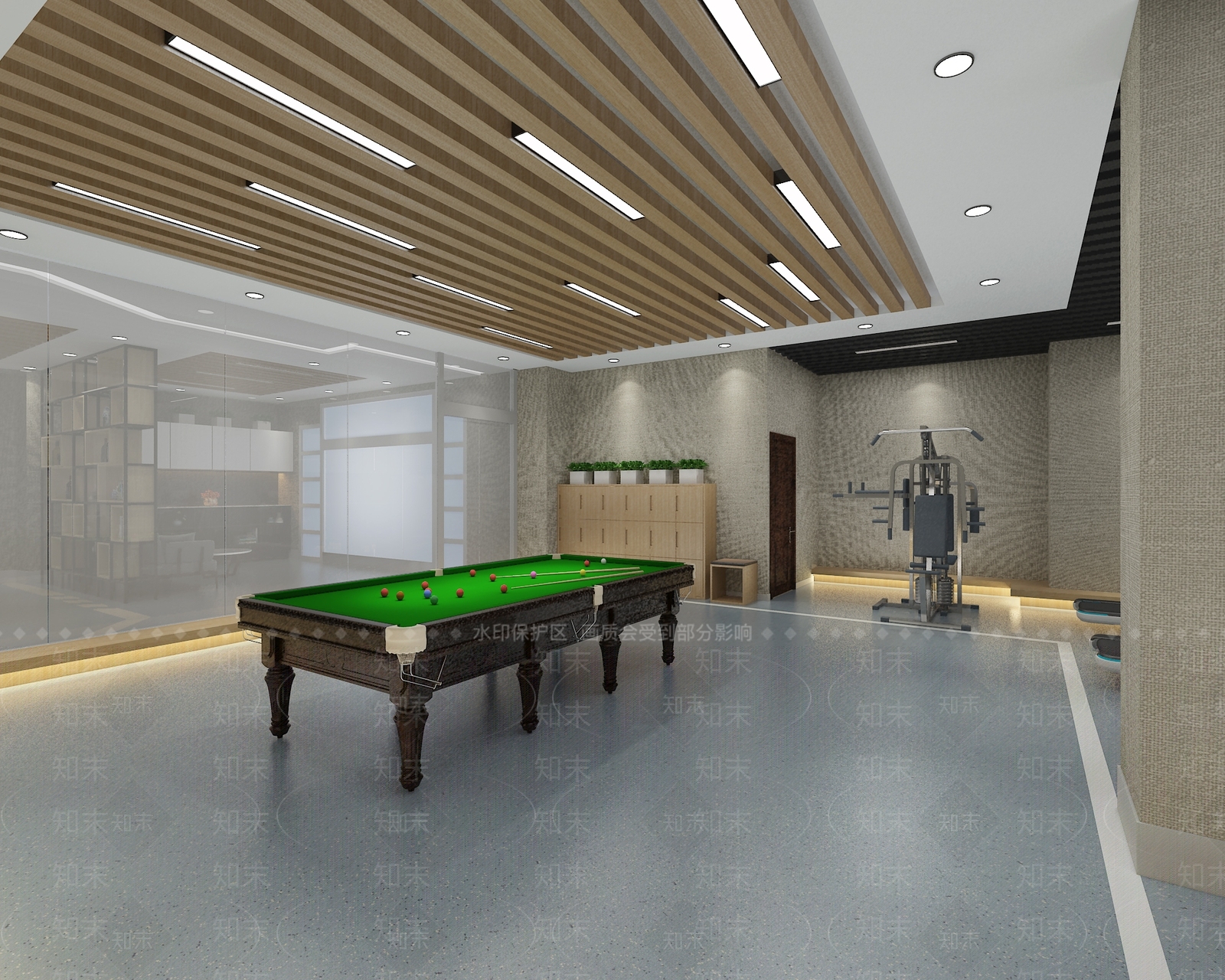 现代员工活动室3D模型下载【ID:1111975473】
