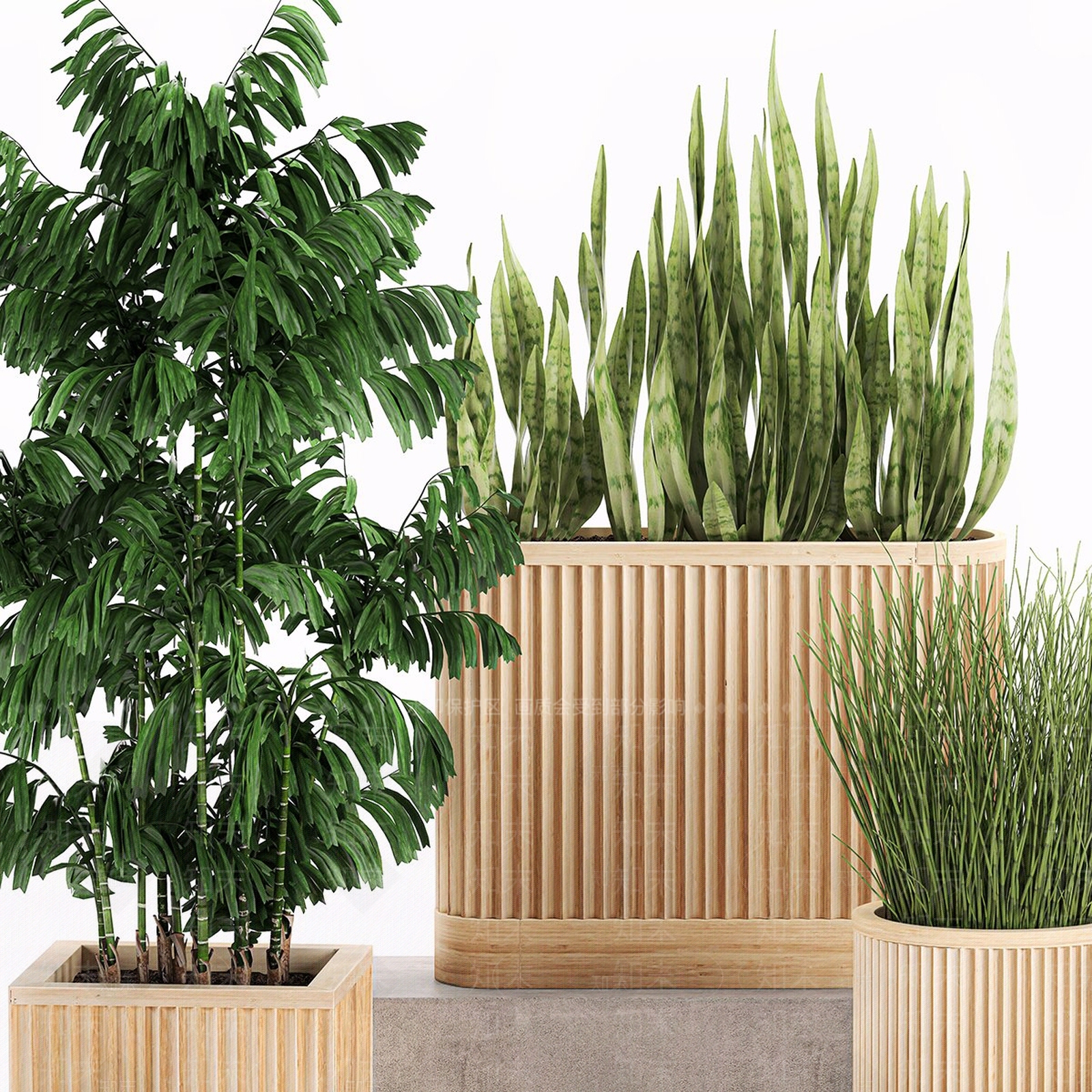 现代绿植花箱3D模型下载【ID:1111979321】