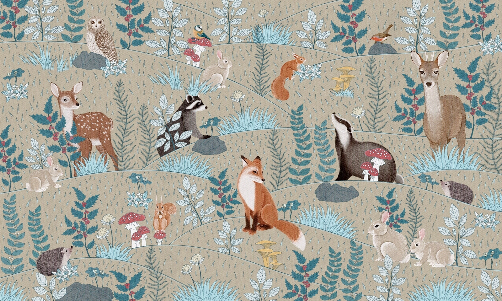 卡通动物儿童壁画贴图下载【ID:1111992549】