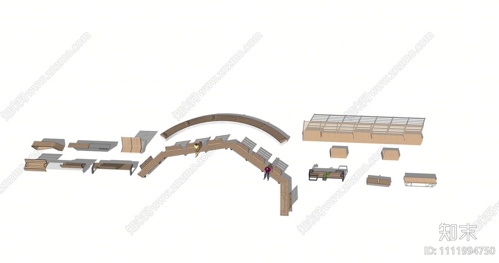现代景观座椅SU模型下载【ID:1111994750】