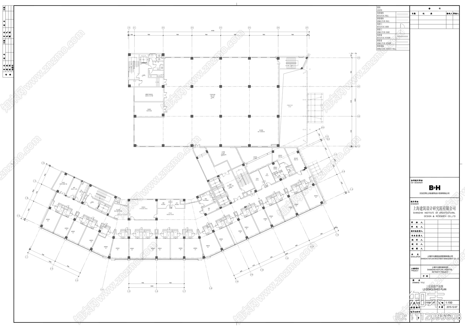 医疗内装开元医院施工图cad施工图下载【ID:1112095608】