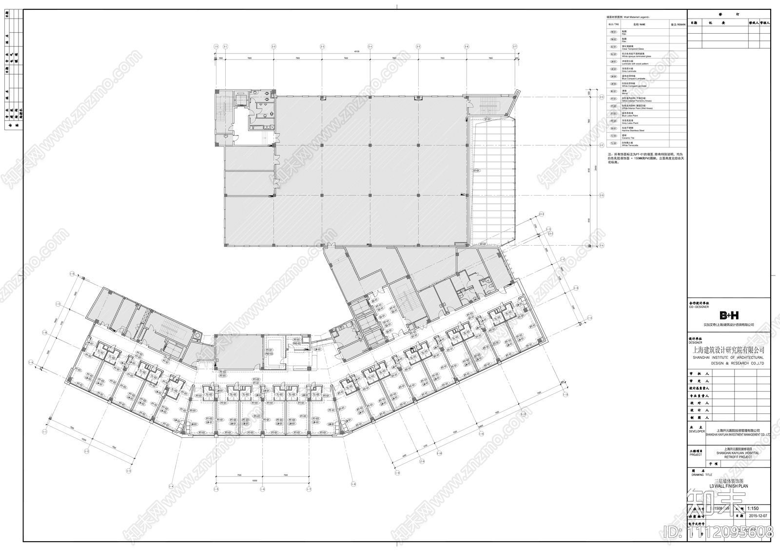 医疗内装开元医院施工图cad施工图下载【ID:1112095608】