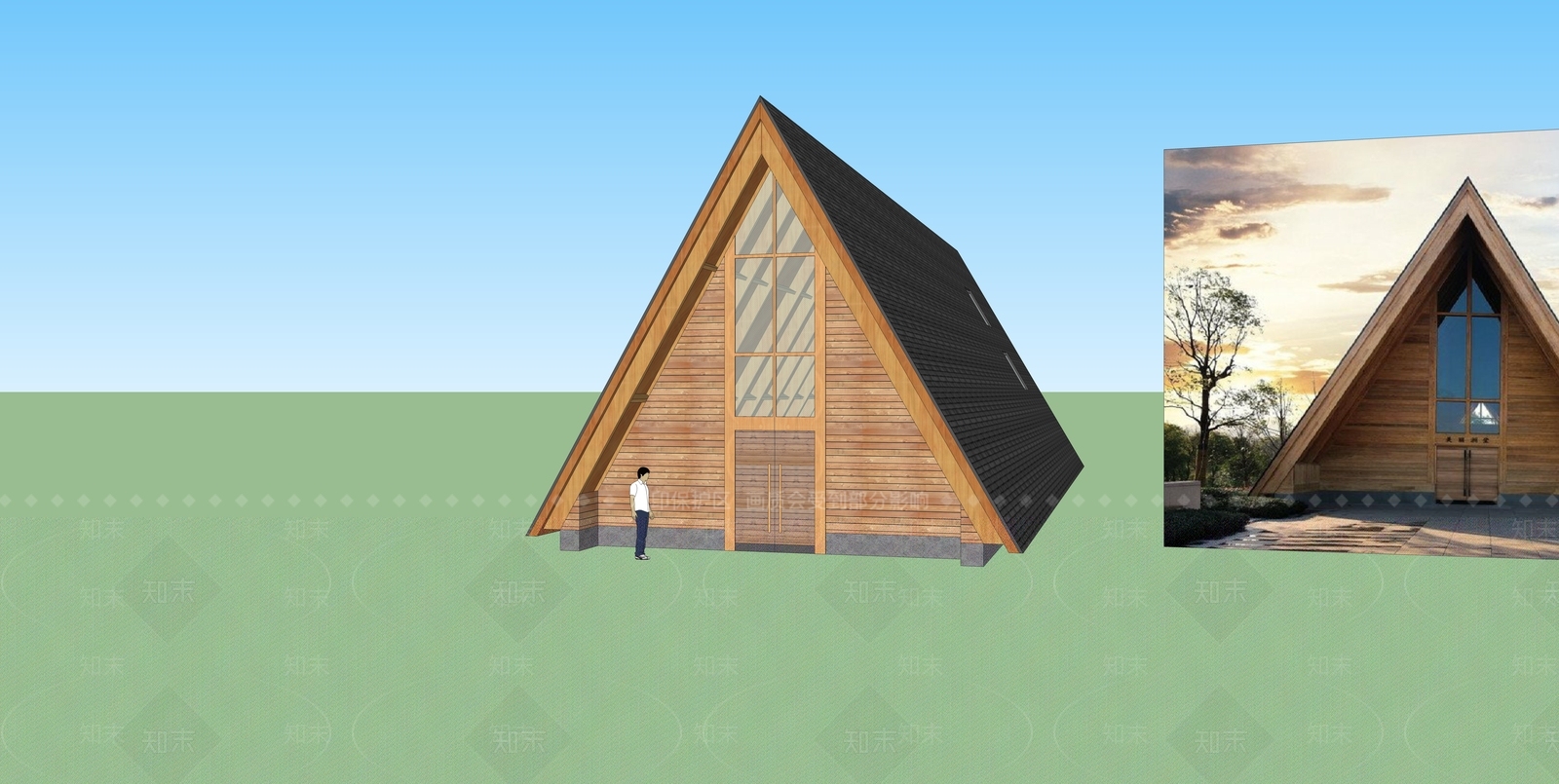 欧式教堂建筑SU模型下载【ID:1112260858】