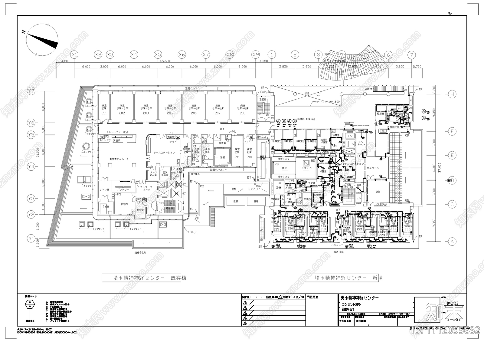 日本医院设计CAD图纸cad施工图下载【ID:1112095682】