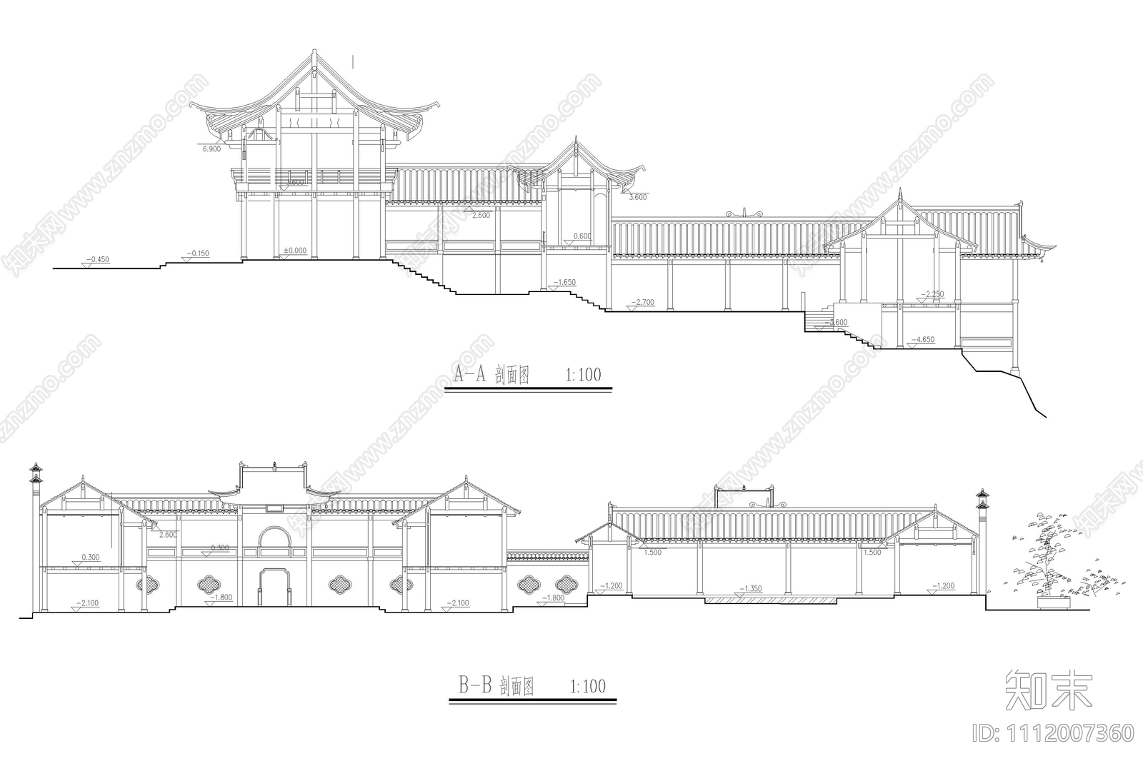 建筑设计古风茶室施工图下载【ID:1112007360】