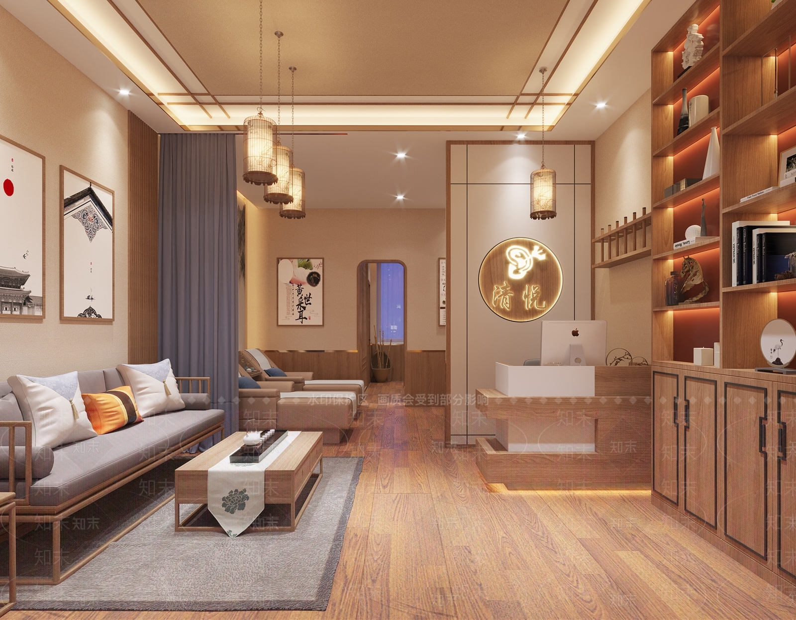 新中式足浴店3D模型下载【ID:1112008073】