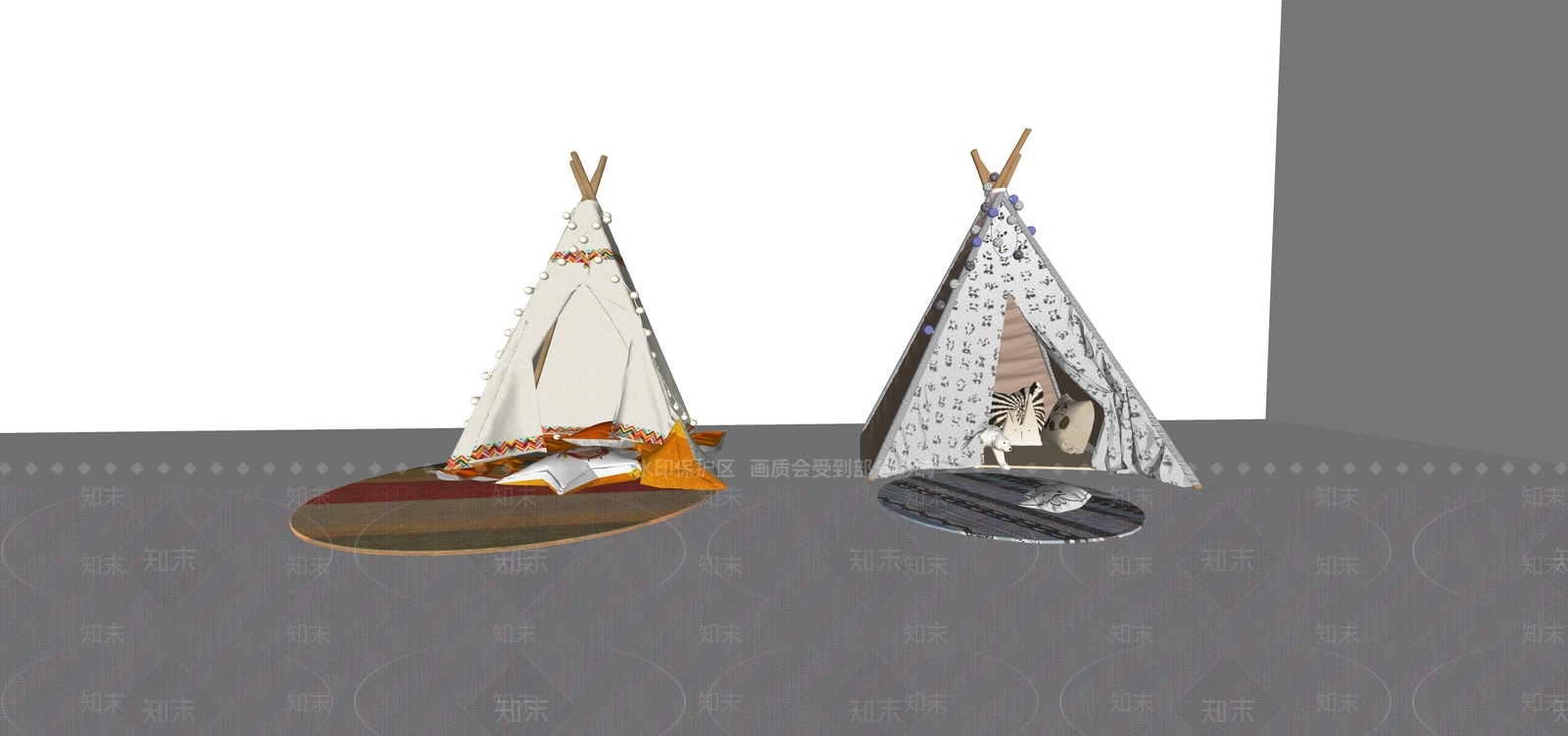 现代儿童帐篷SU模型下载【ID:1112008996】