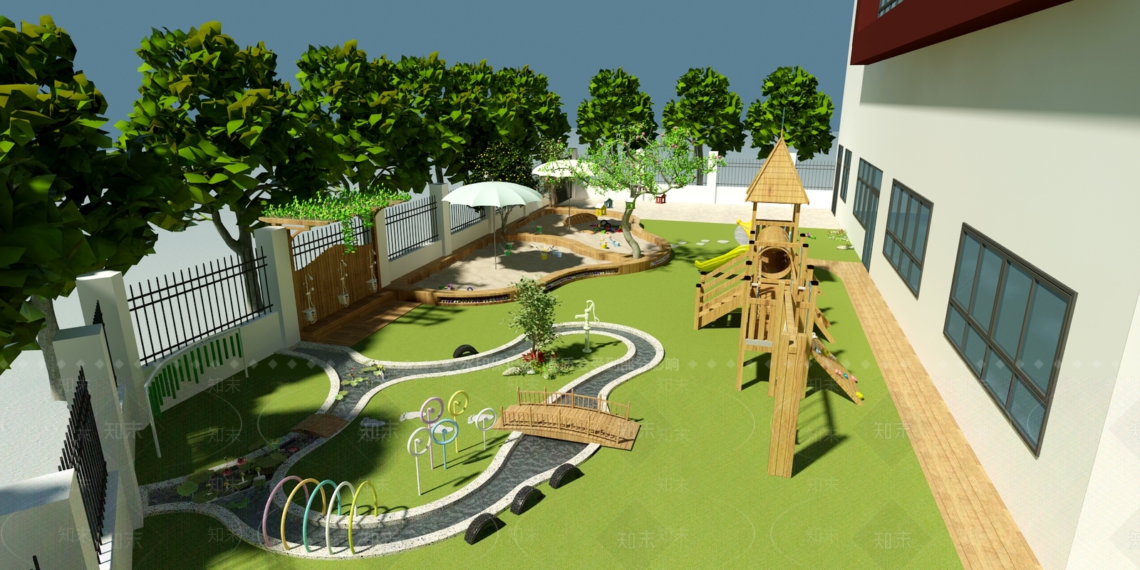 现代儿童滑滑梯3D模型下载【ID:1112009317】