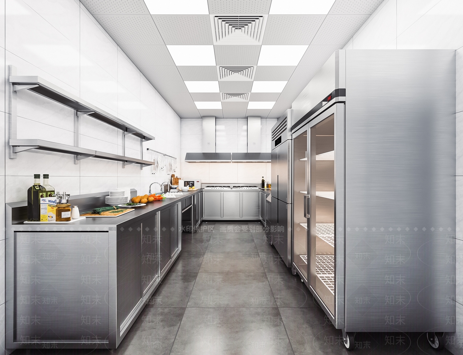 现代餐馆后厨SU模型下载【ID:1112010456】