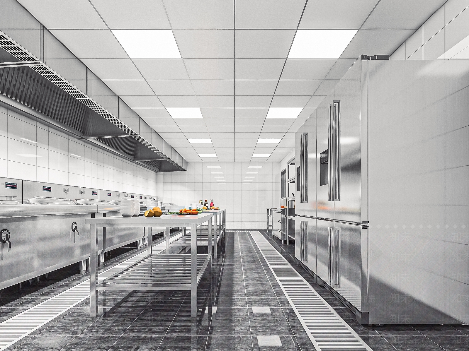 现代餐馆后厨SU模型下载【ID:1112010478】