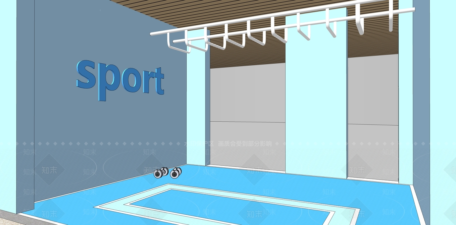 现代架空层儿童活动空间SU模型下载【ID:1112013105】