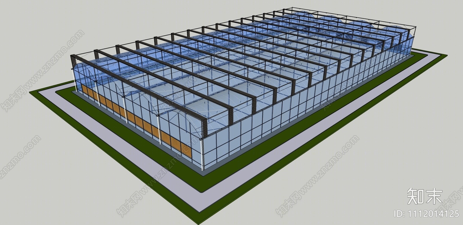 现代温室大棚SU模型下载【ID:1112014125】