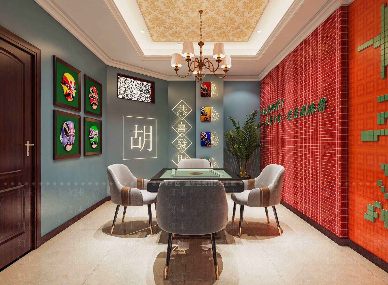 港式棋牌室SU模型下载【ID:1112014479】