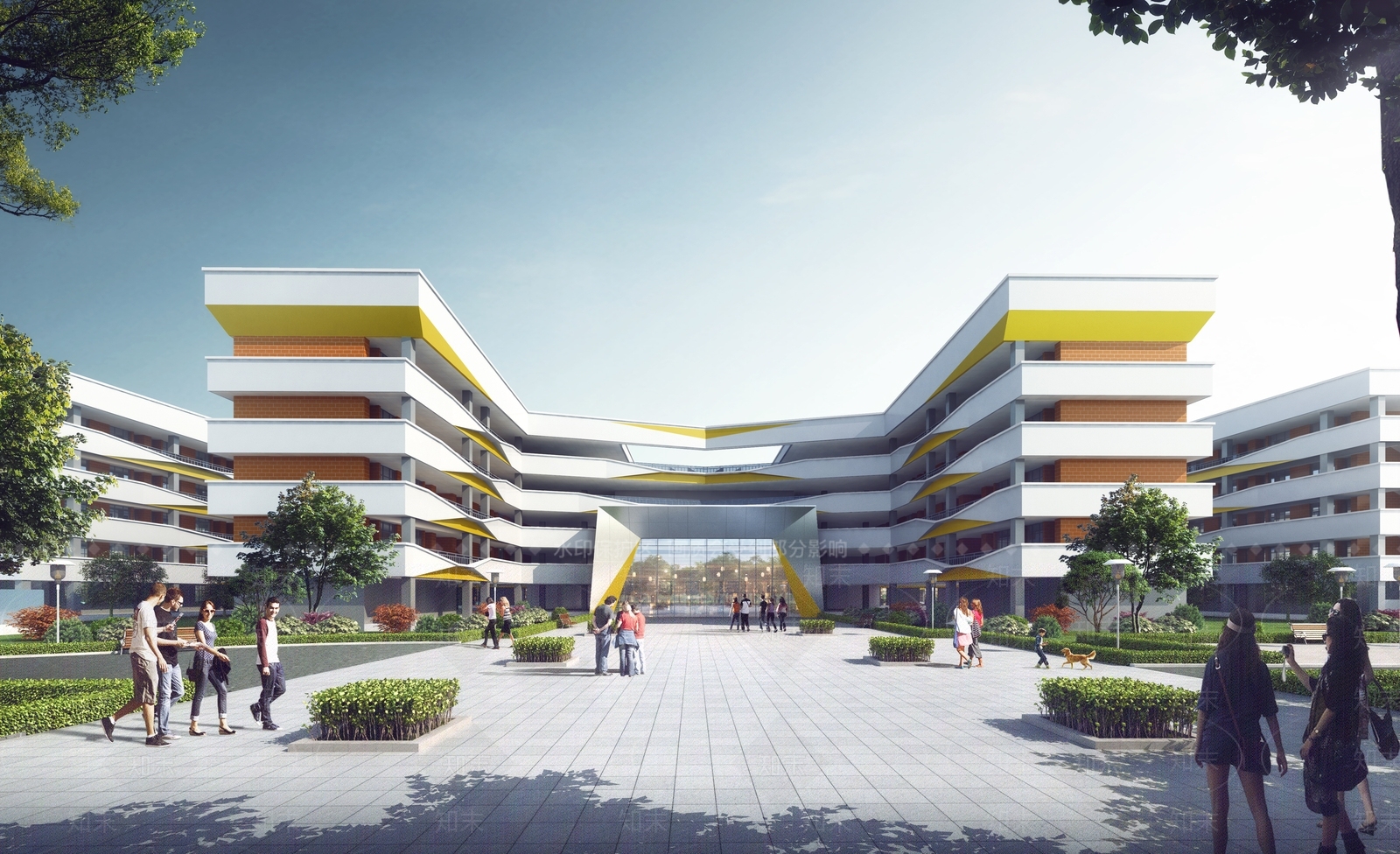 学校建筑SU模型精品下载_SketchUp模型_知末网