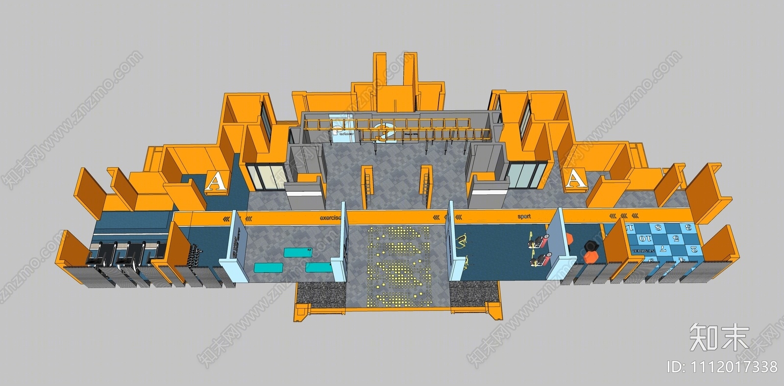 现代架空层健身空间SU模型下载【ID:1112017338】