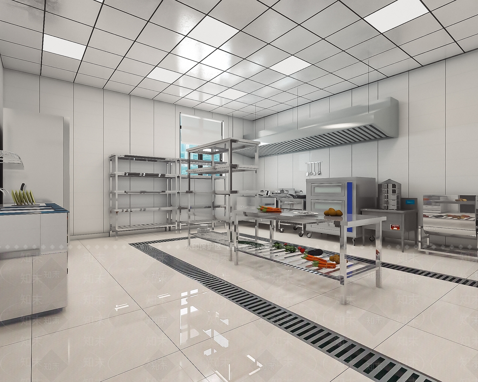 现代餐馆后厨SU模型下载【ID:1112018275】