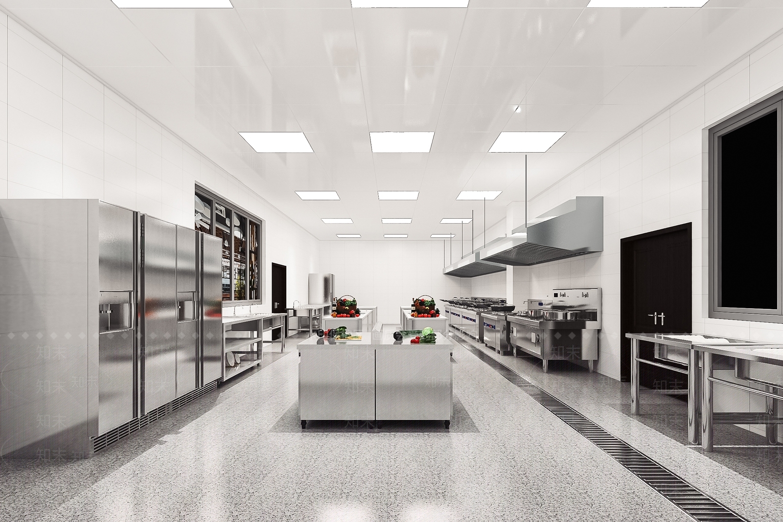 现代餐馆后厨SU模型下载【ID:1112018262】