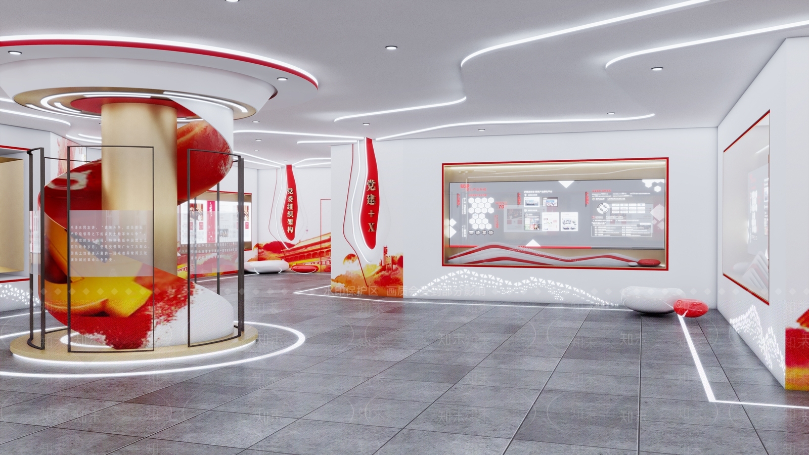 现代党建展厅SU模型下载【ID:1112023795】