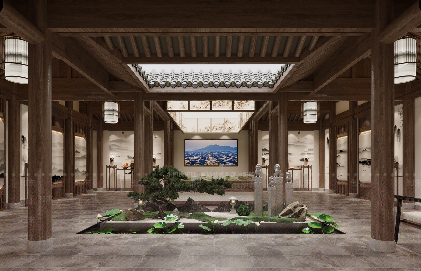 中式售楼处3D模型下载【ID:1112025187】