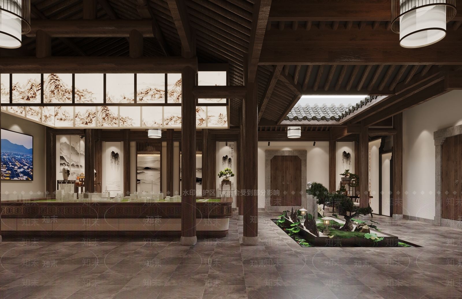 中式售楼处3D模型下载【ID:1112025187】