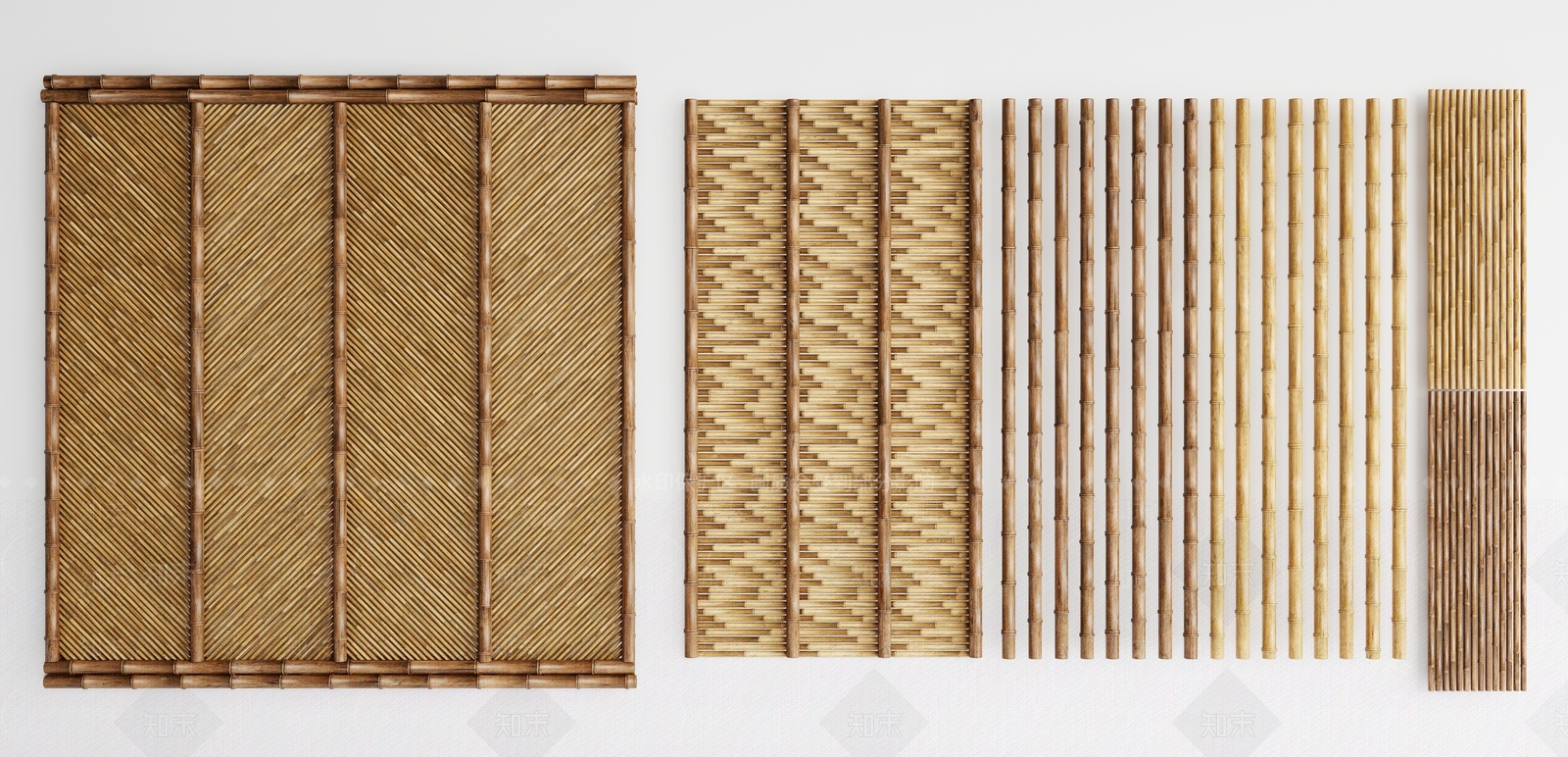 中式竹子屏风SU模型下载【ID:1112039037】