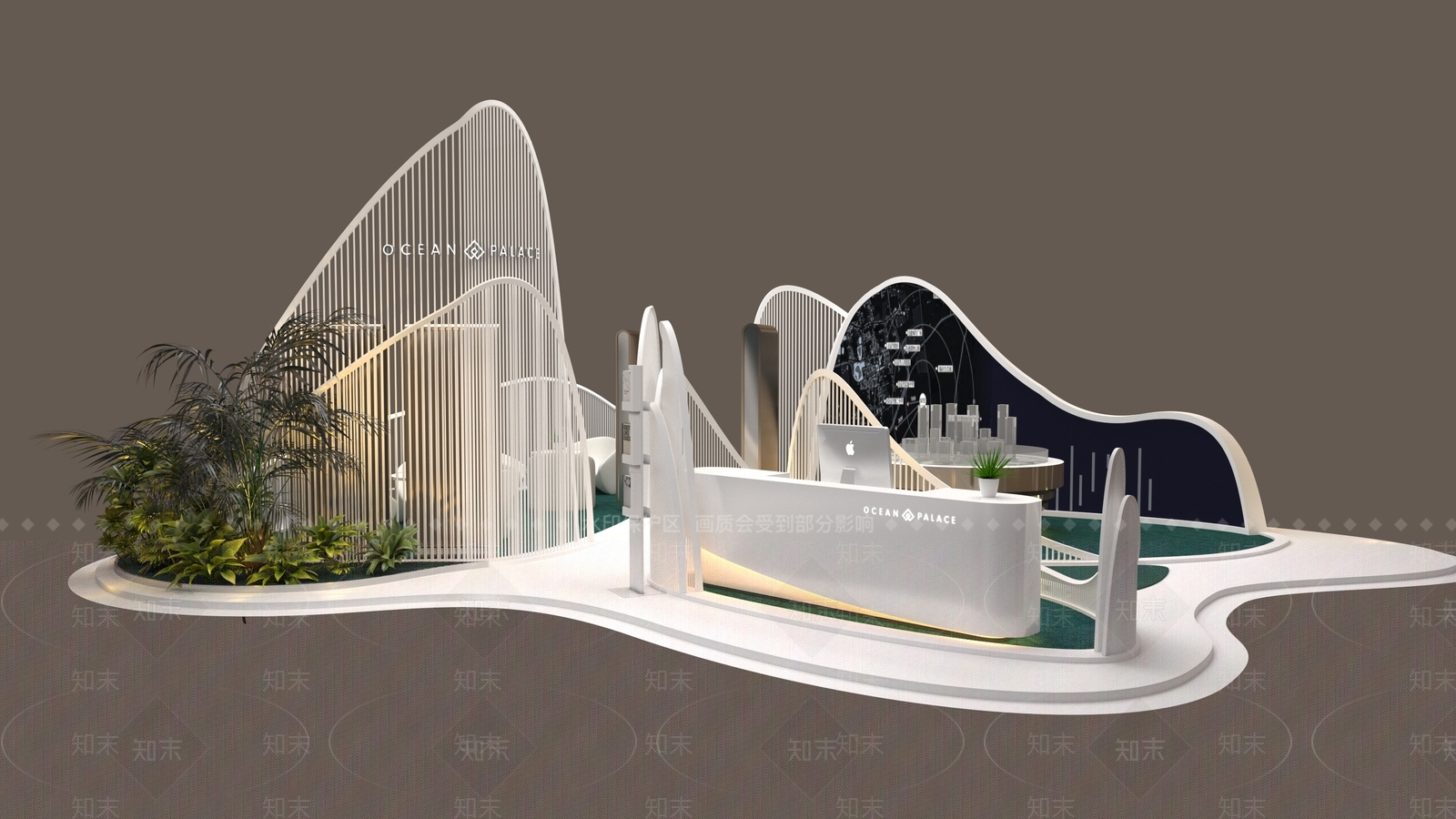 现代地产展位展厅3D模型下载【ID:1112040598】