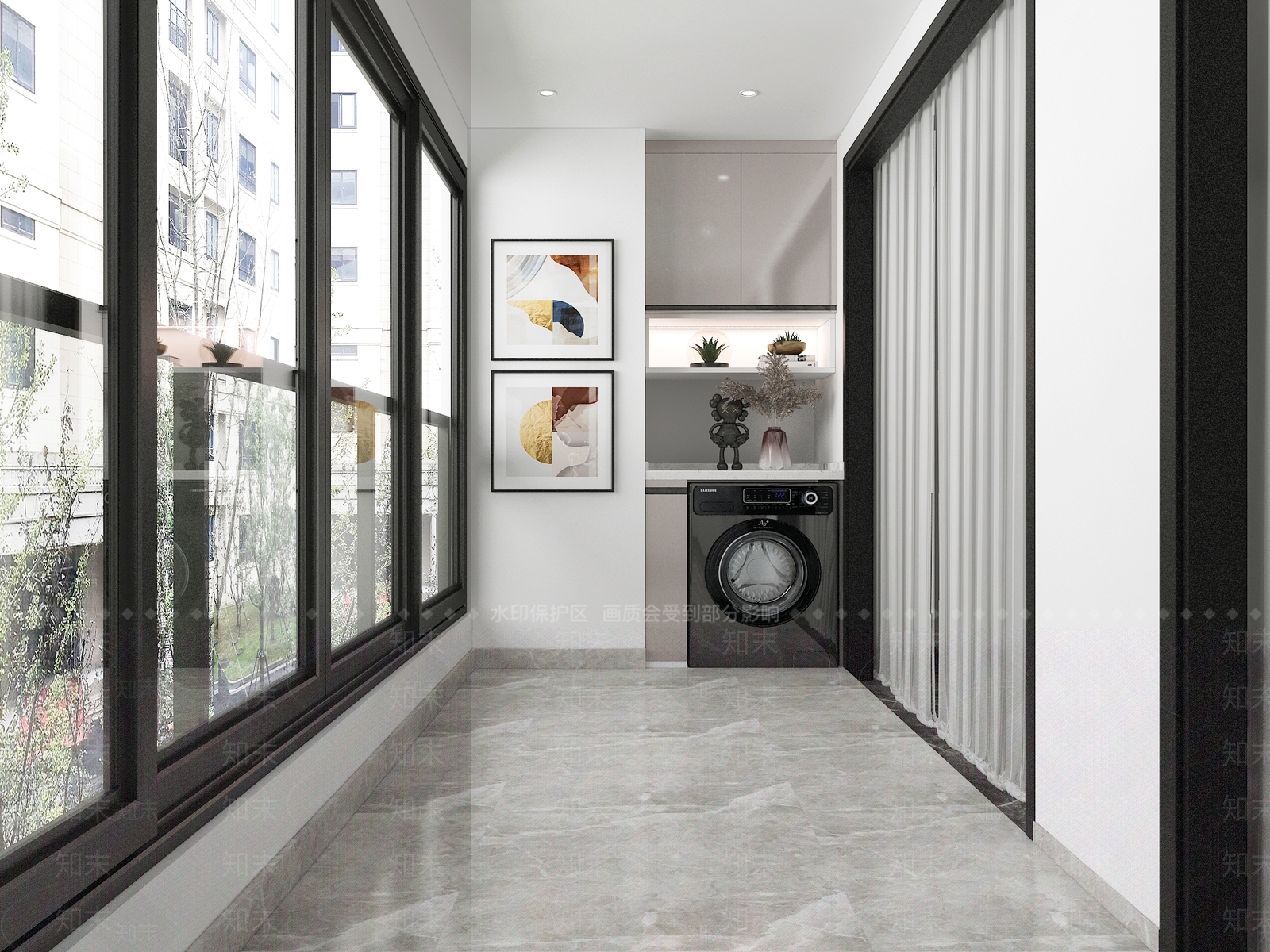 现代家装阳台3D模型下载【ID:1112051336】
