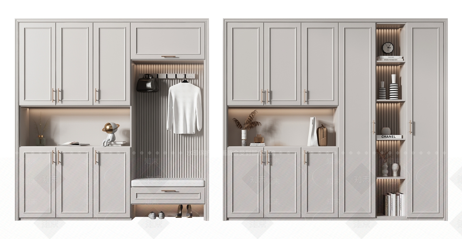 简欧鞋柜3D模型下载【ID:1112059174】