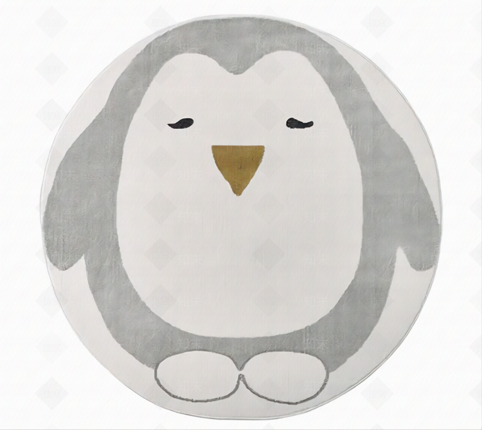 北欧ins风小企鹅儿童圆形地毯贴图下载【ID:1112064147】
