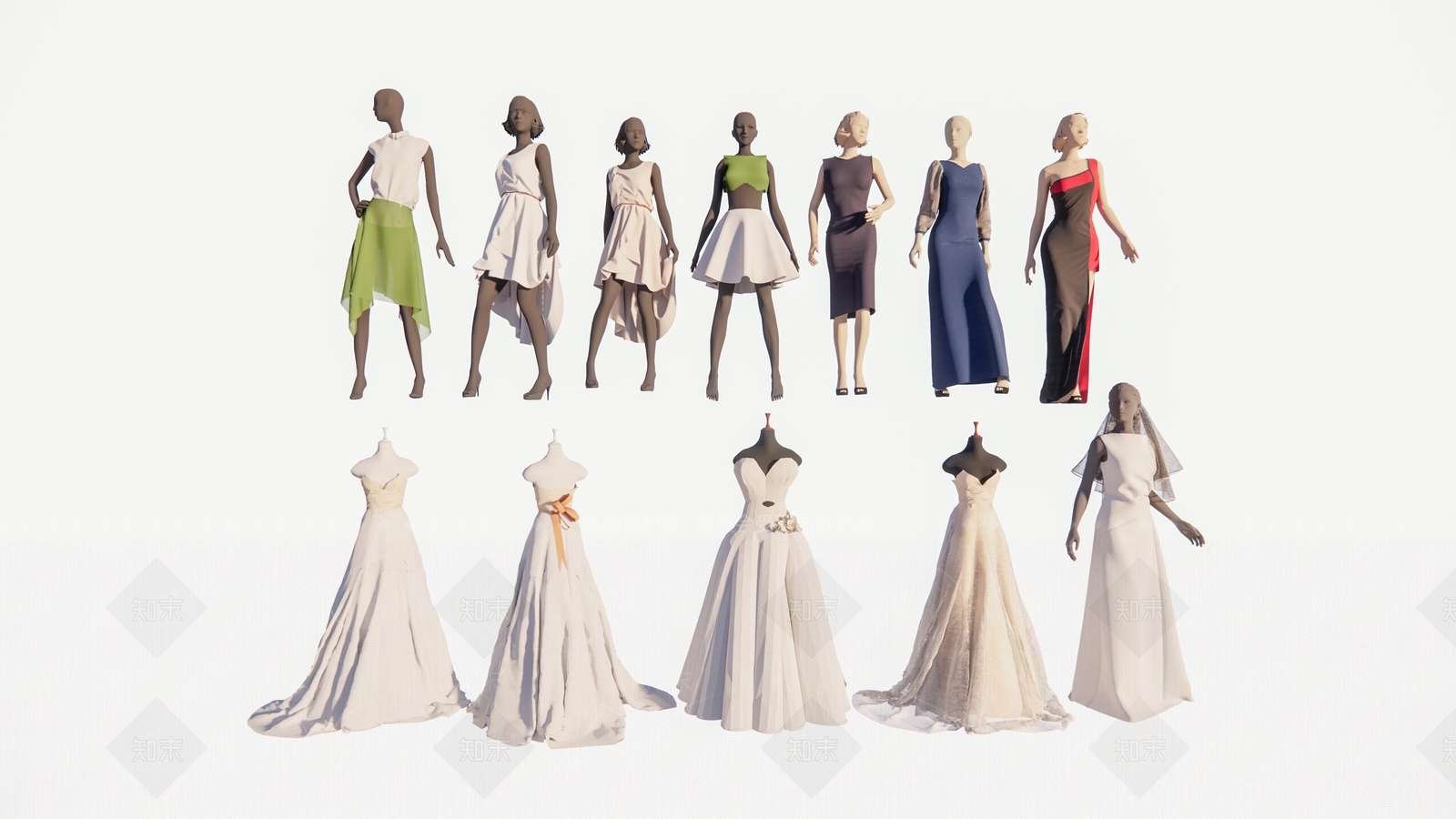 现代婚纱服装SU模型下载【ID:1112068247】